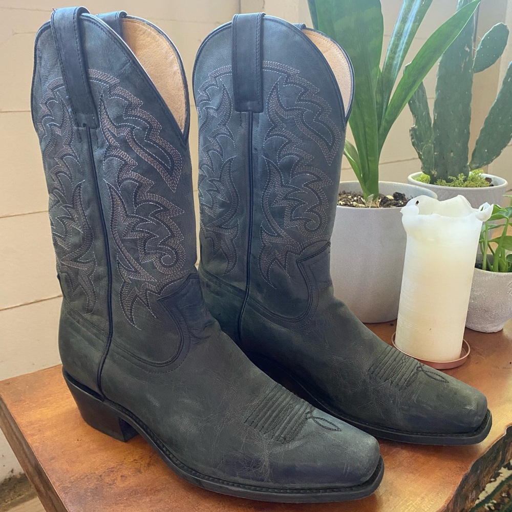 Charcoal black cowboy boots